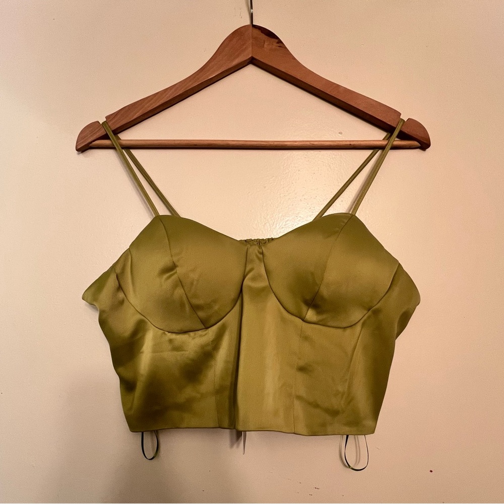 Sincerely Jules Satin Cropped Bustier Top